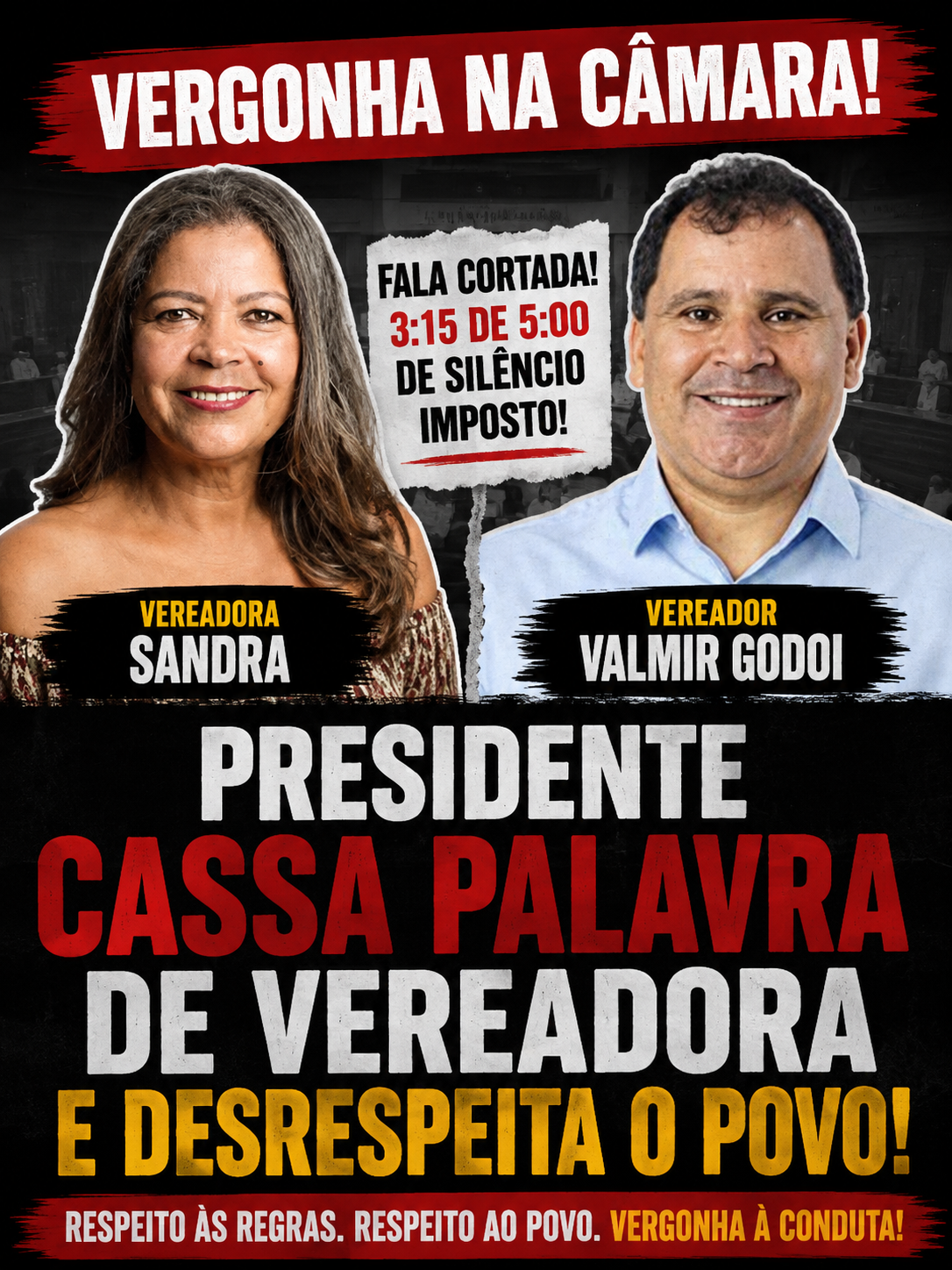 Vergonha na Câmara: presidente cassa palavra de vereadora em Antonina
